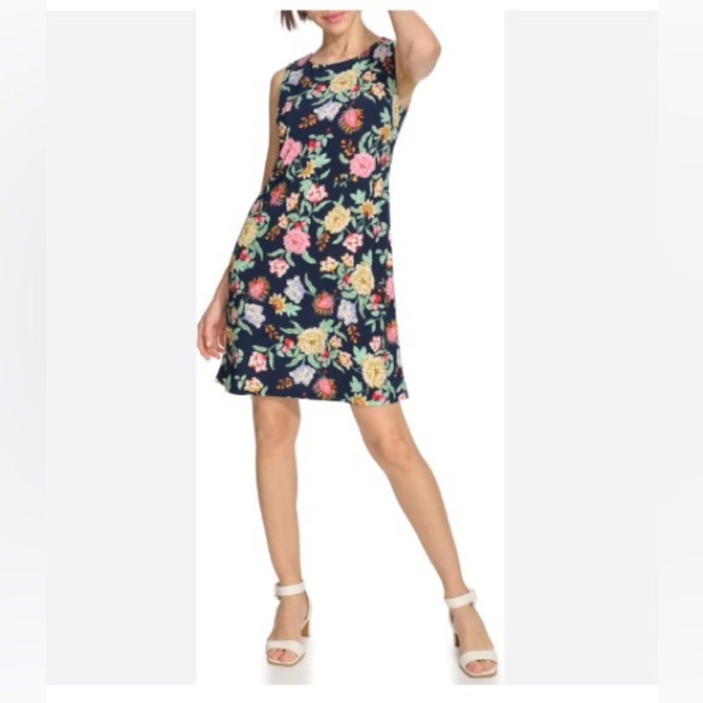 Tommy Hilfiger SZ 10 black multicolored floral  sleeveless Dress